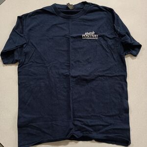 Gildan Navy Blue 'Think Positive' Men's T-Shirt (A-26)